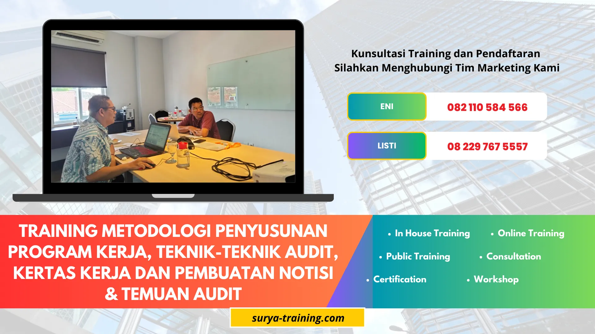 TRAINING METODOLOGI PENYUSUNAN PROGRAM KERJA, TEKNIK-TEKNIK AUDIT, KERTAS KERJA DAN PEMBUATAN NOTISI & TEMUAN AUDIT