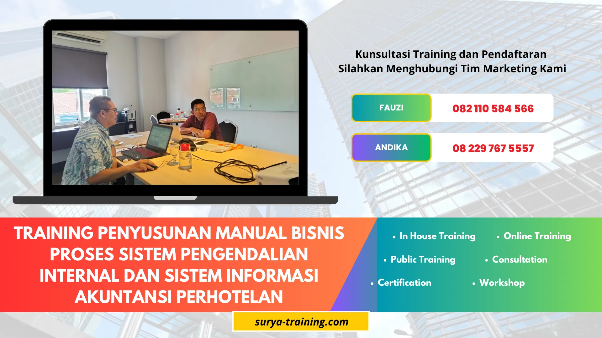 TRAINING PENYUSUNAN MANUAL BISNIS PROSES SISTEM PENGENDALIAN INTERNAL DAN SISTEM INFORMASI AKUNTANSI PERHOTELAN
