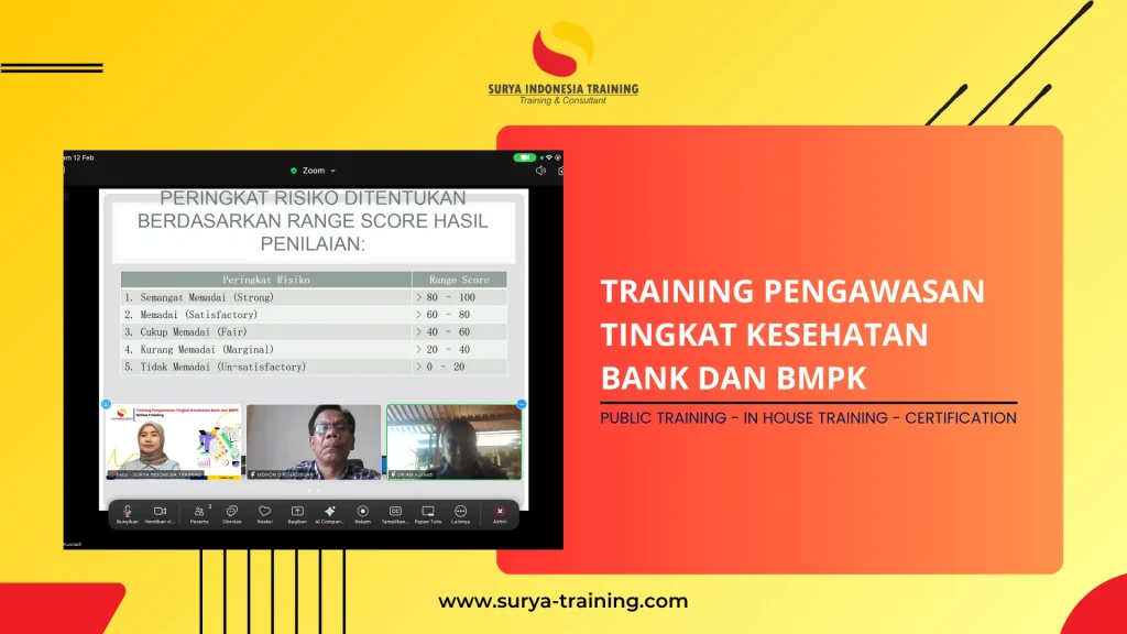 PELATIHAN PENGAWASAN TINGKAT KESEHATAN BANK DAN BMPK JAKARTA