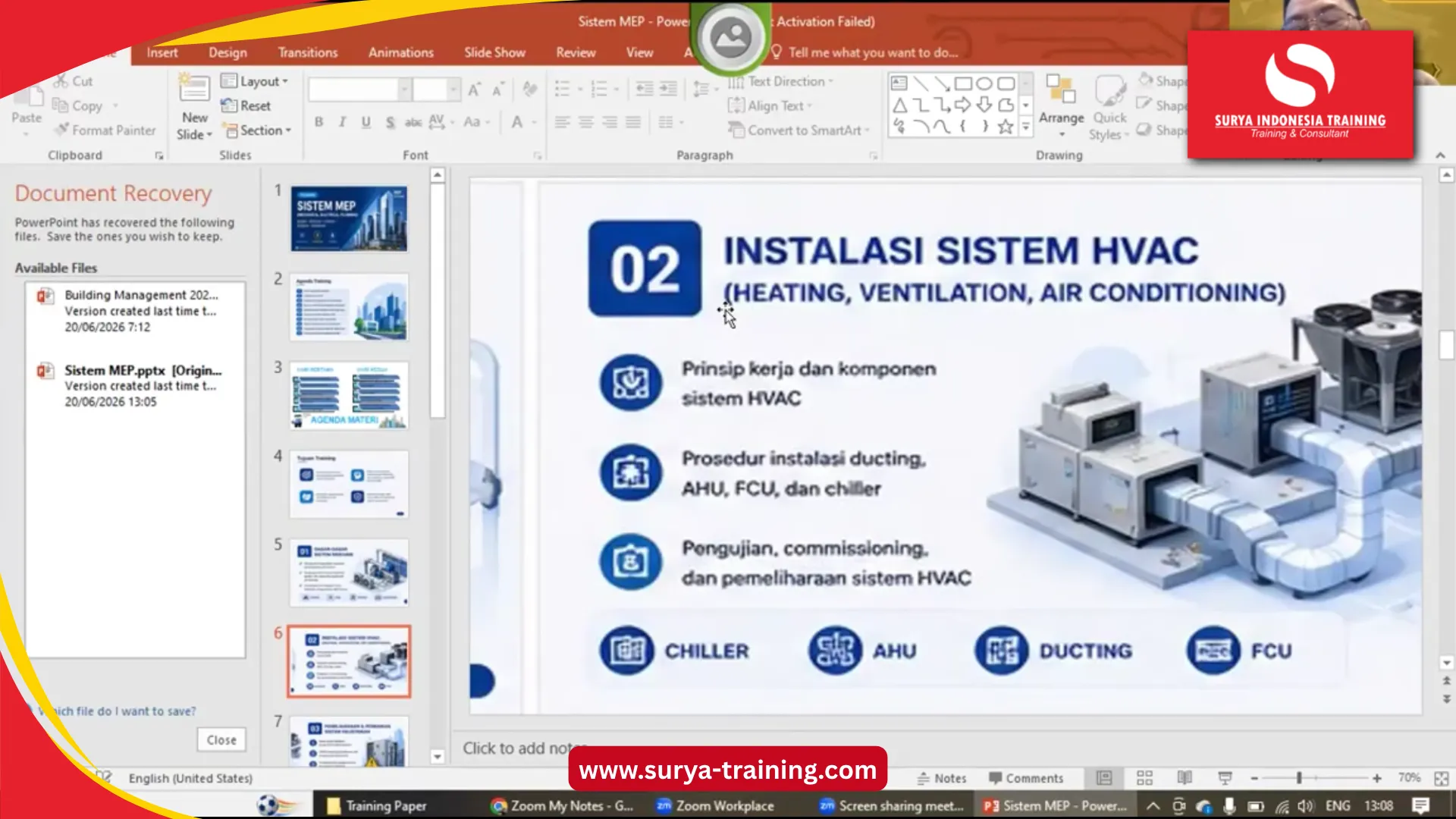 PELATIHAN MECHANICAL ELECTRICAL AND PLUMBING MEP JAKARTA